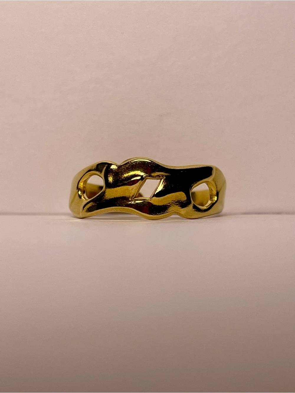 Gold Wavy Cutout Ring